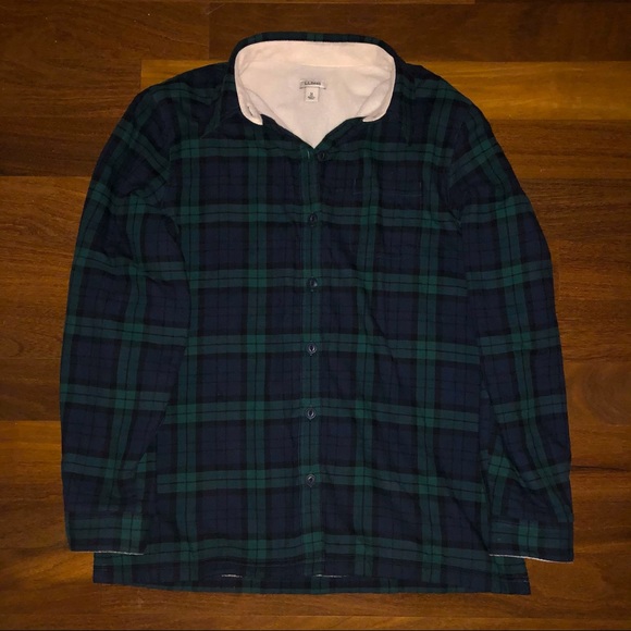 LL. Bean Flannel Shirt Jacket - Fleece Lined - Picture 1 of 4